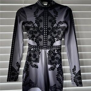 Chic Black and Gray Kids Dance Costume